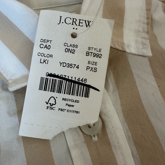J.Crew Petite Lightweight Cotton-Blend Shirt in Signature Fit Size Petite XS Tan - Picture 4 of 7